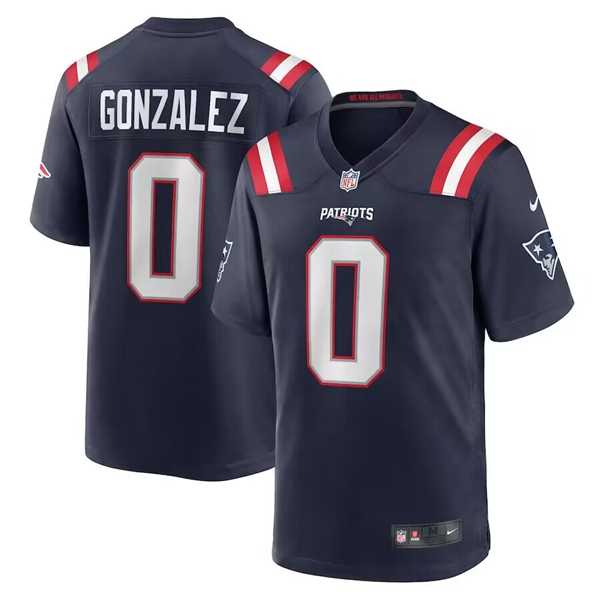 Men & Women & Youth New England Patriots #0 Christian Gonzalez Navy Stitched Game Jersey